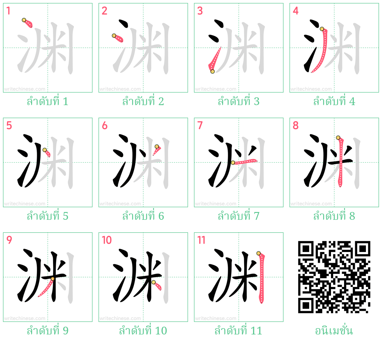 渊 ลำดับการเขียน