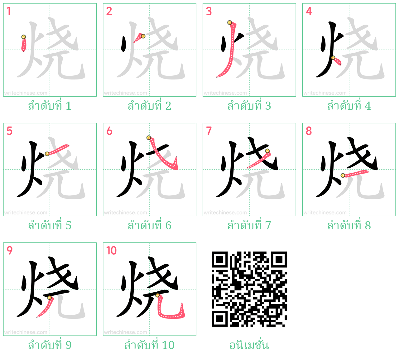 烧 ลำดับการเขียน