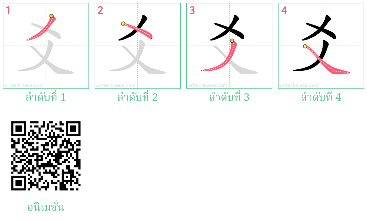 爻 ลำดับการเขียน