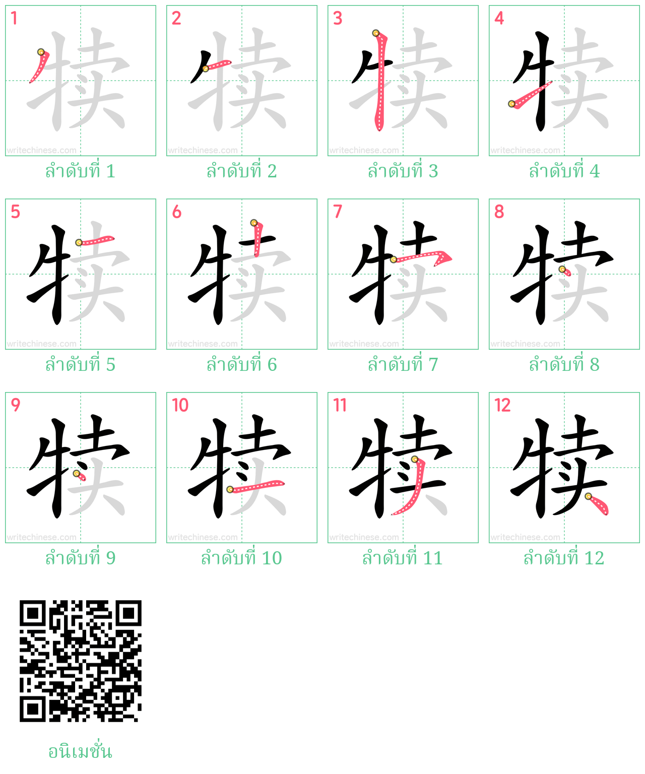 犊 ลำดับการเขียน