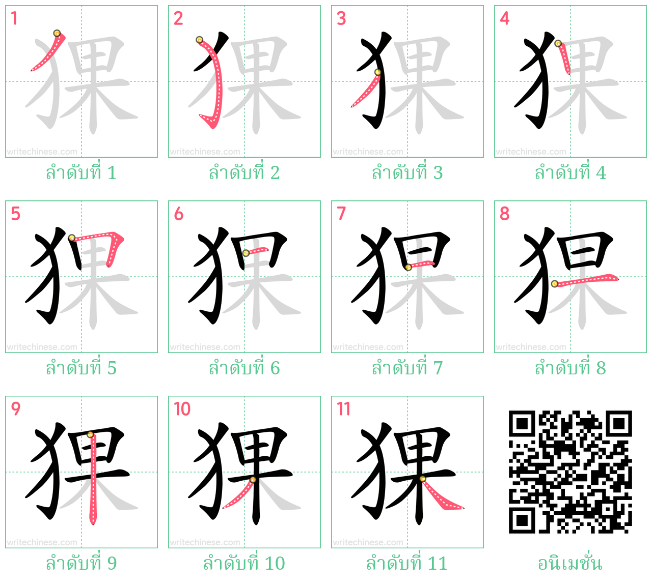 猓 ลำดับการเขียน