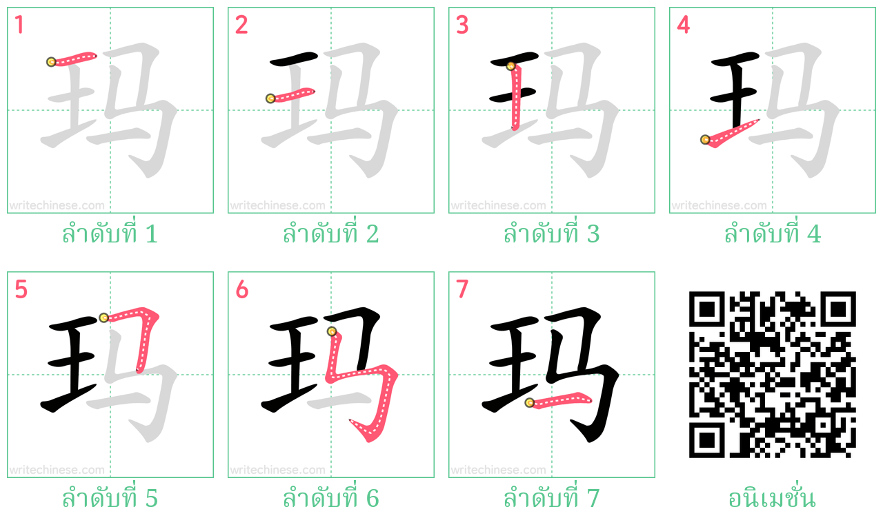 玛 ลำดับการเขียน