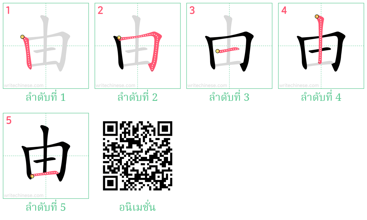 由 ลำดับการเขียน