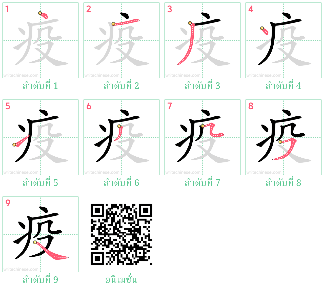 疫 ลำดับการเขียน