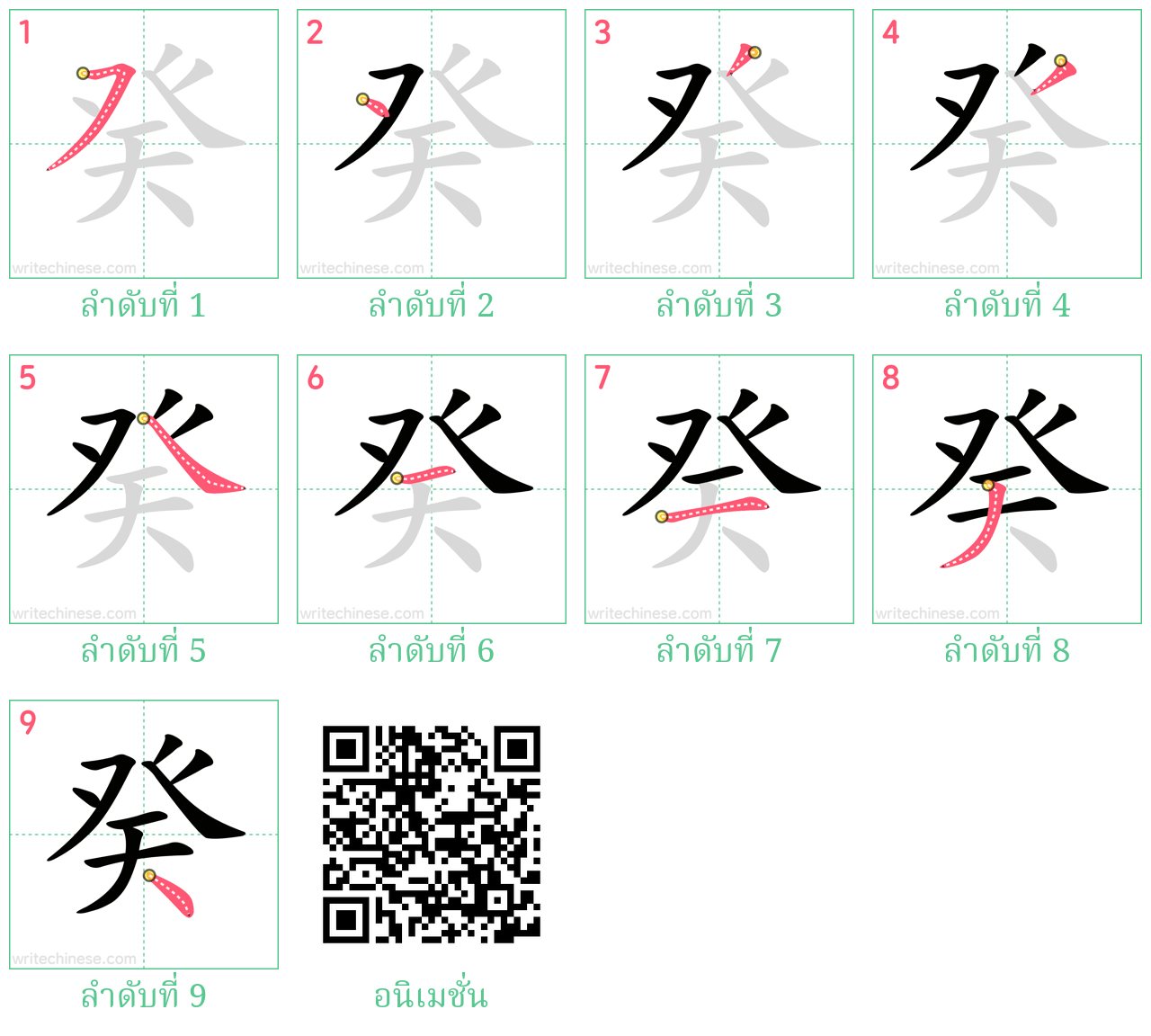 癸 ลำดับการเขียน