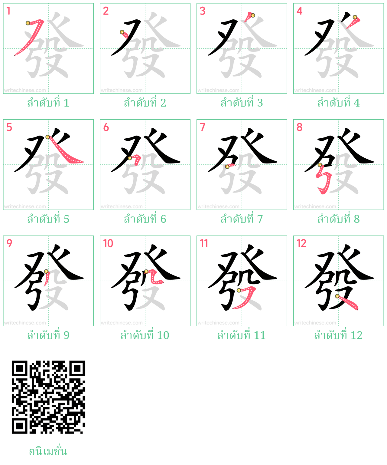 發 ลำดับการเขียน