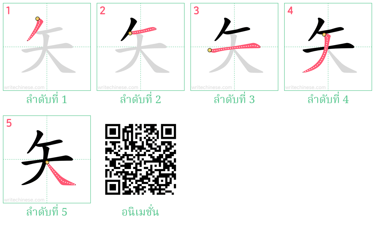 矢 ลำดับการเขียน