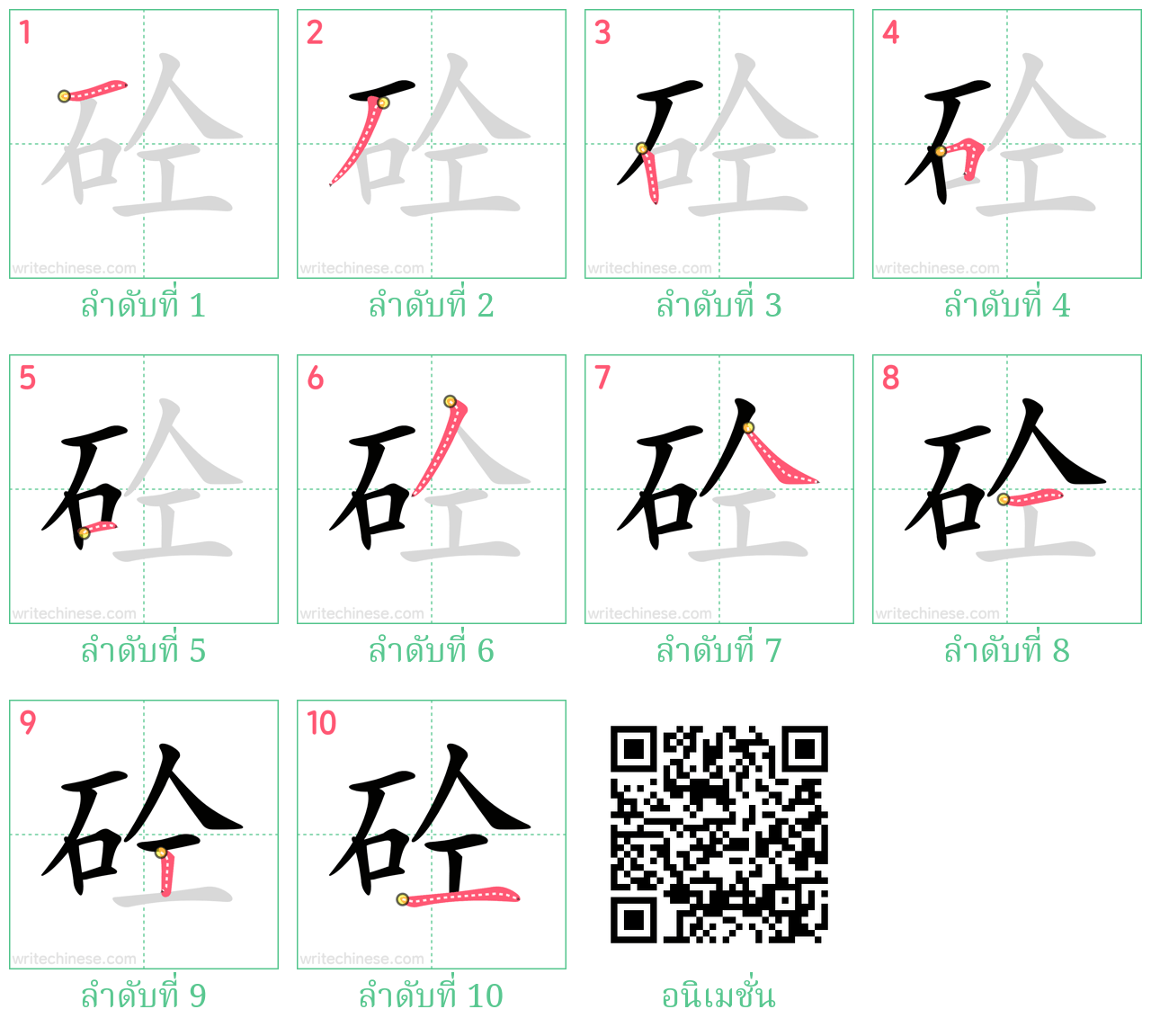 砼 ลำดับการเขียน