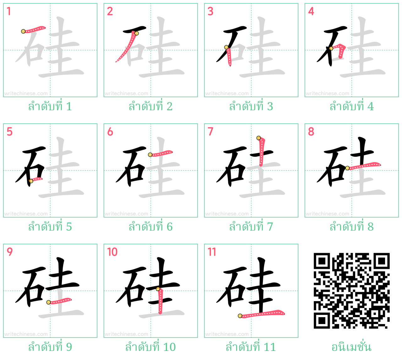 硅 ลำดับการเขียน