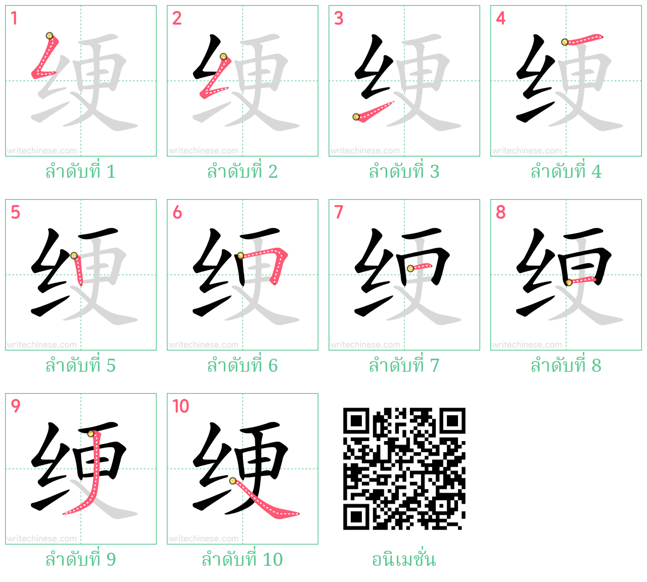 绠 ลำดับการเขียน