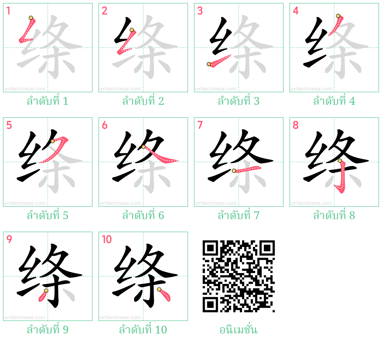 绦 ลำดับการเขียน