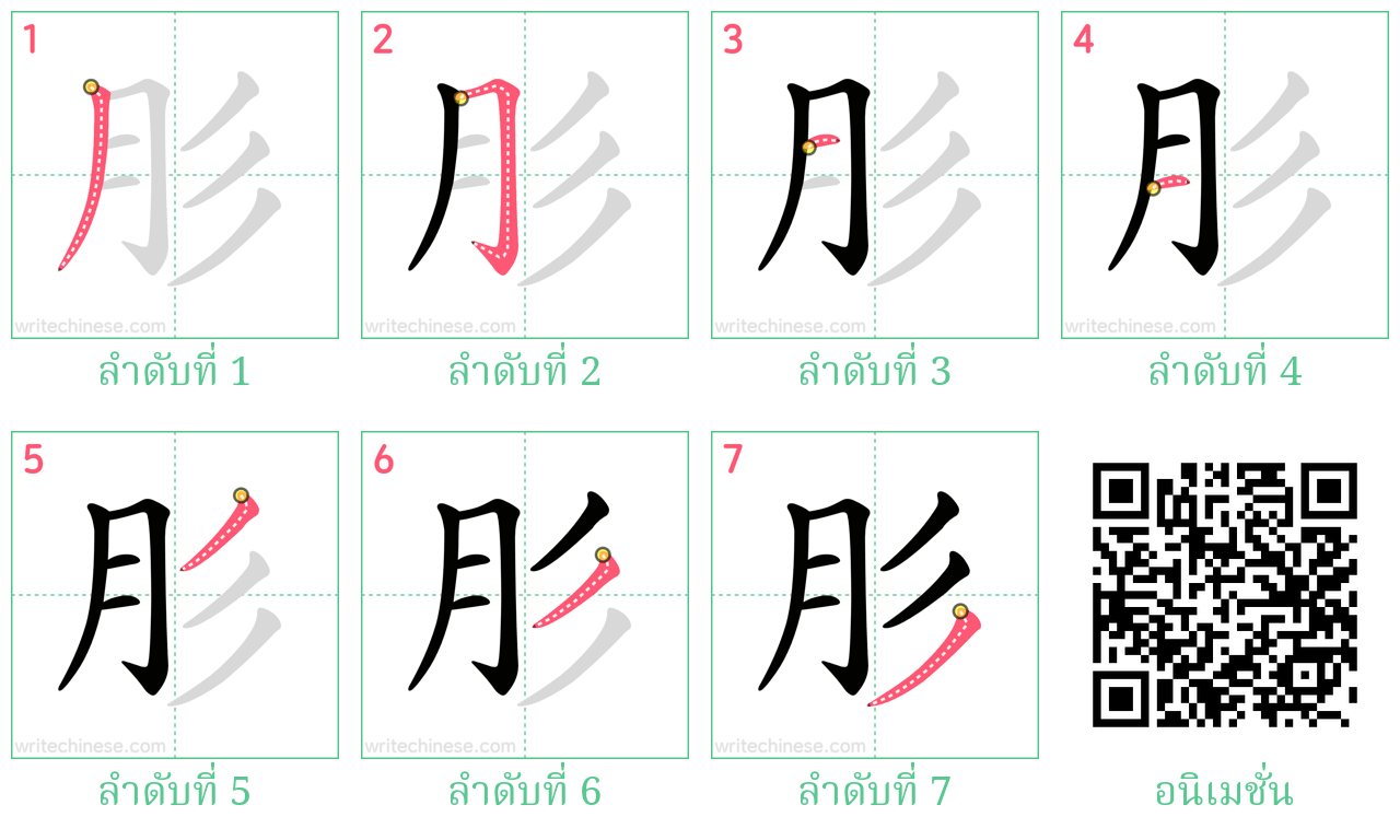 肜 ลำดับการเขียน