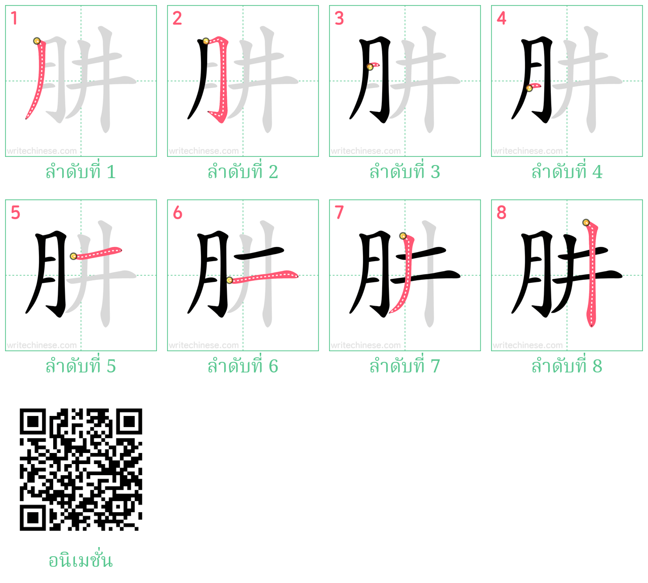 肼 ลำดับการเขียน