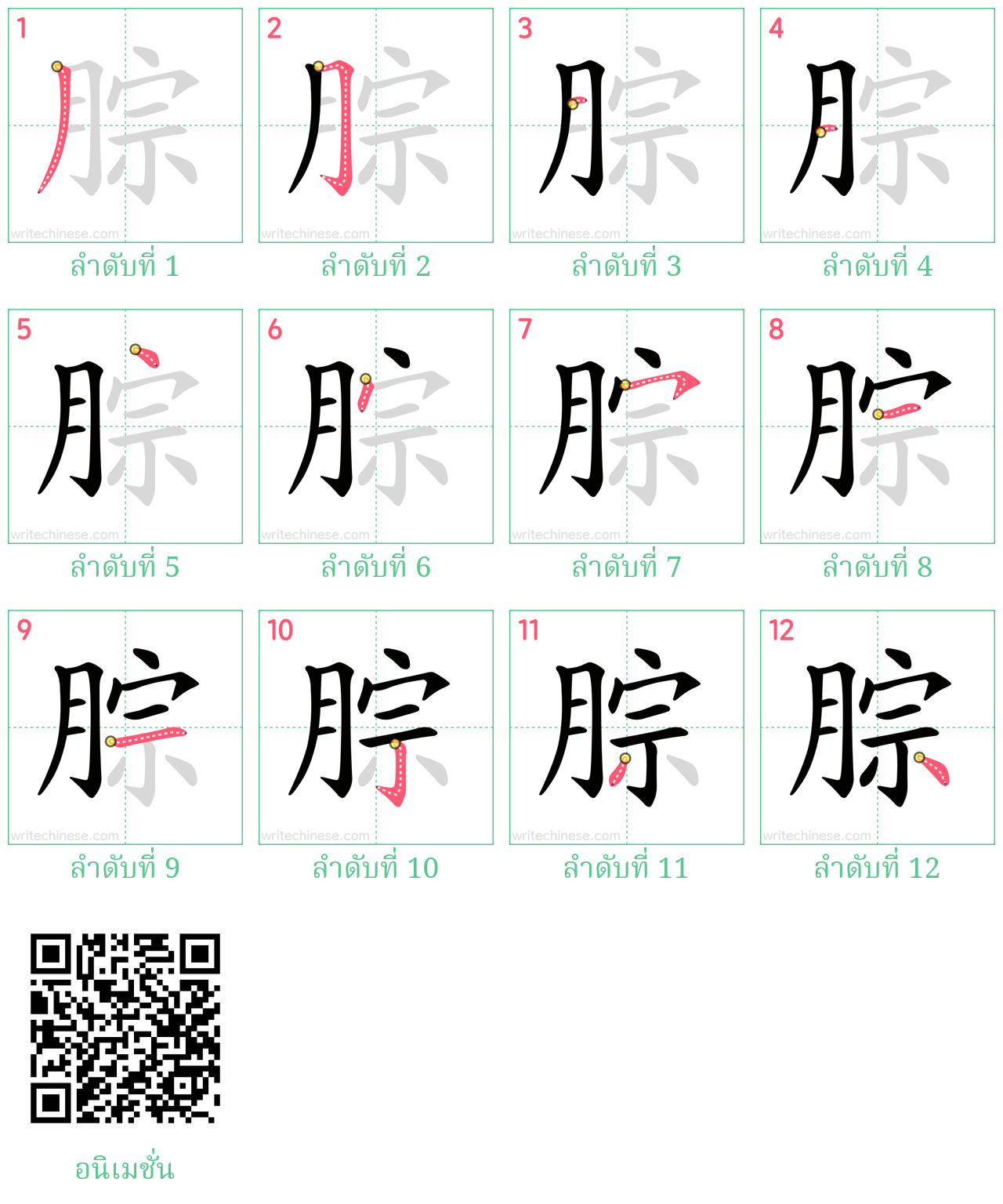 腙 ลำดับการเขียน