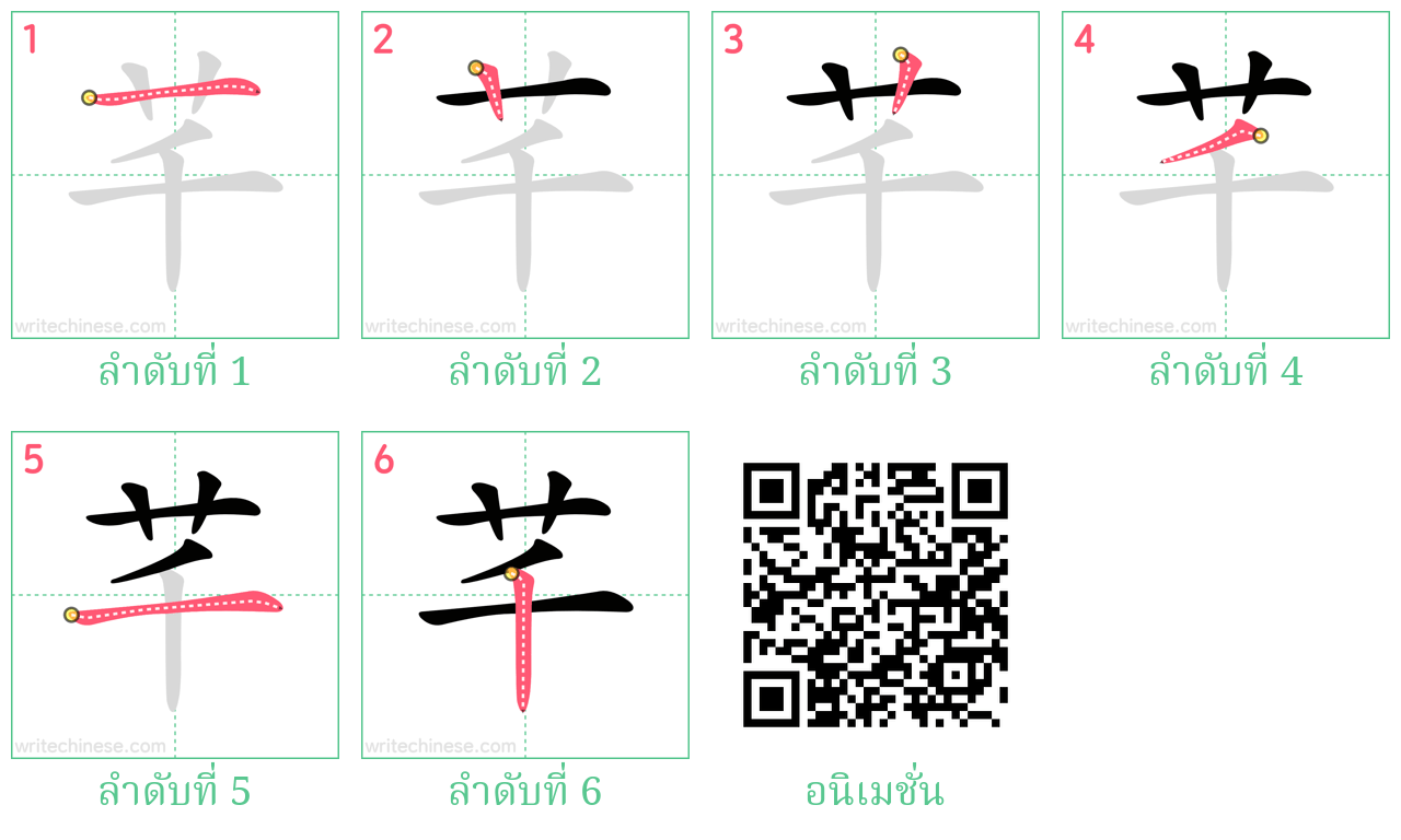 芊 ลำดับการเขียน