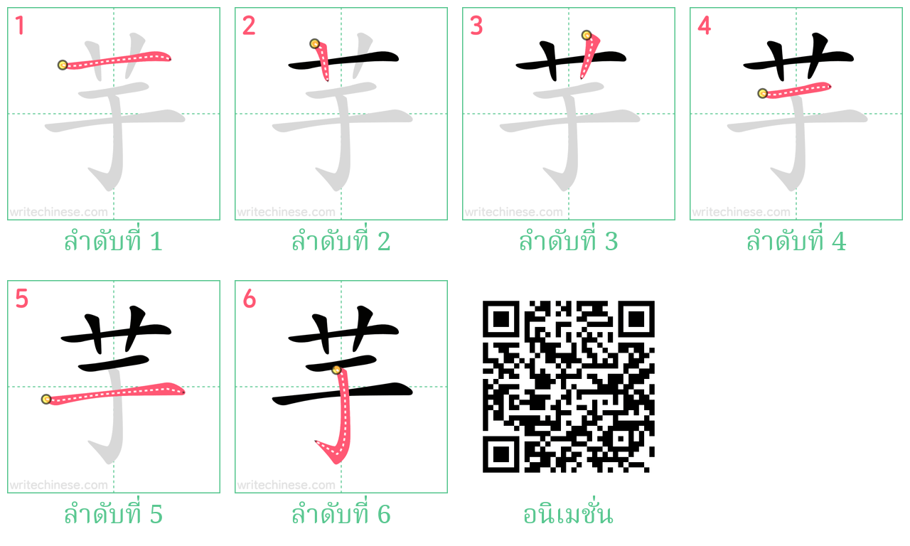 芋 ลำดับการเขียน