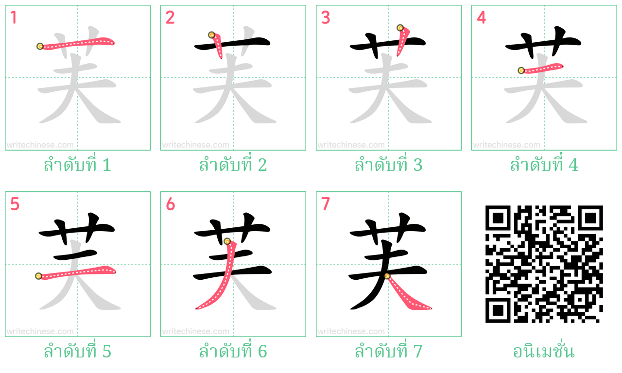 芙 ลำดับการเขียน