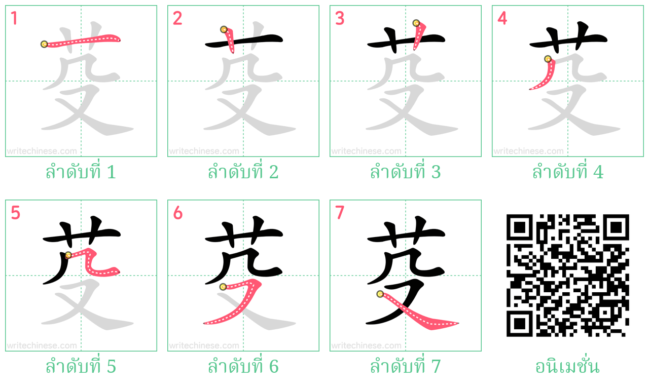 芟 ลำดับการเขียน