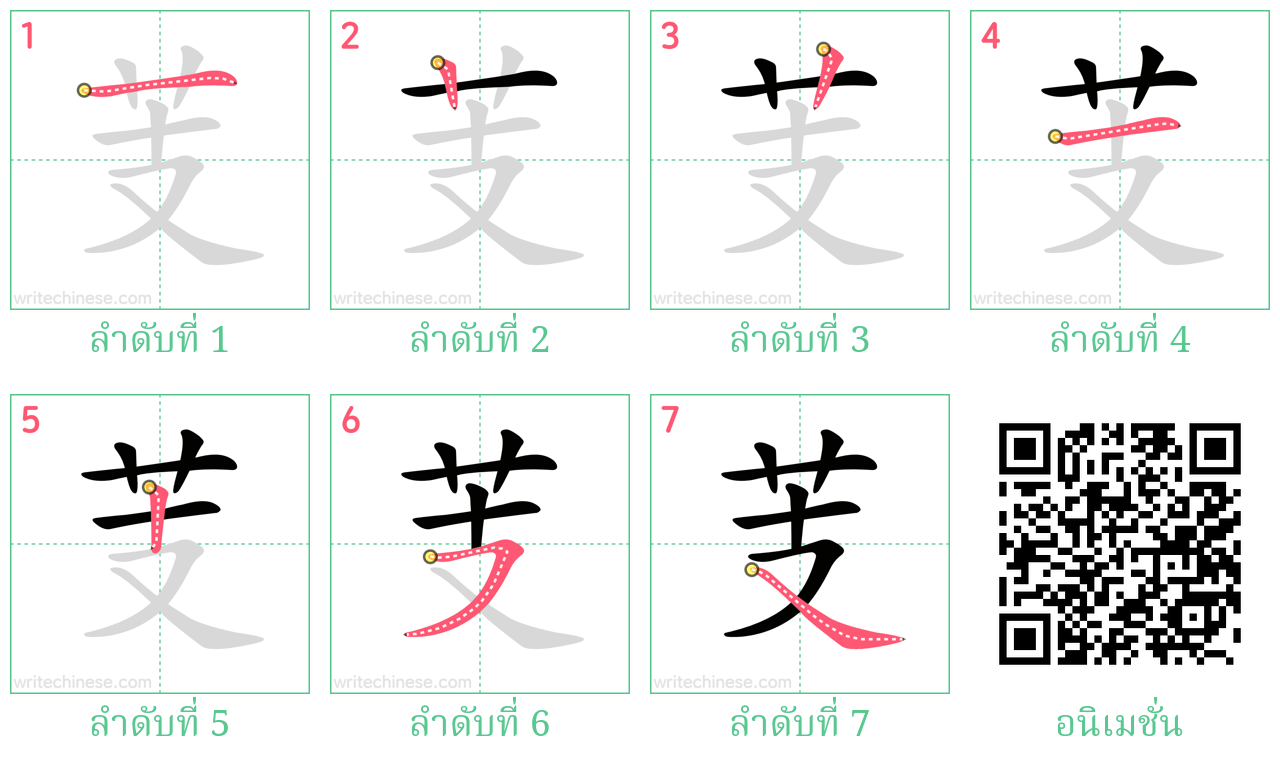 芰 ลำดับการเขียน