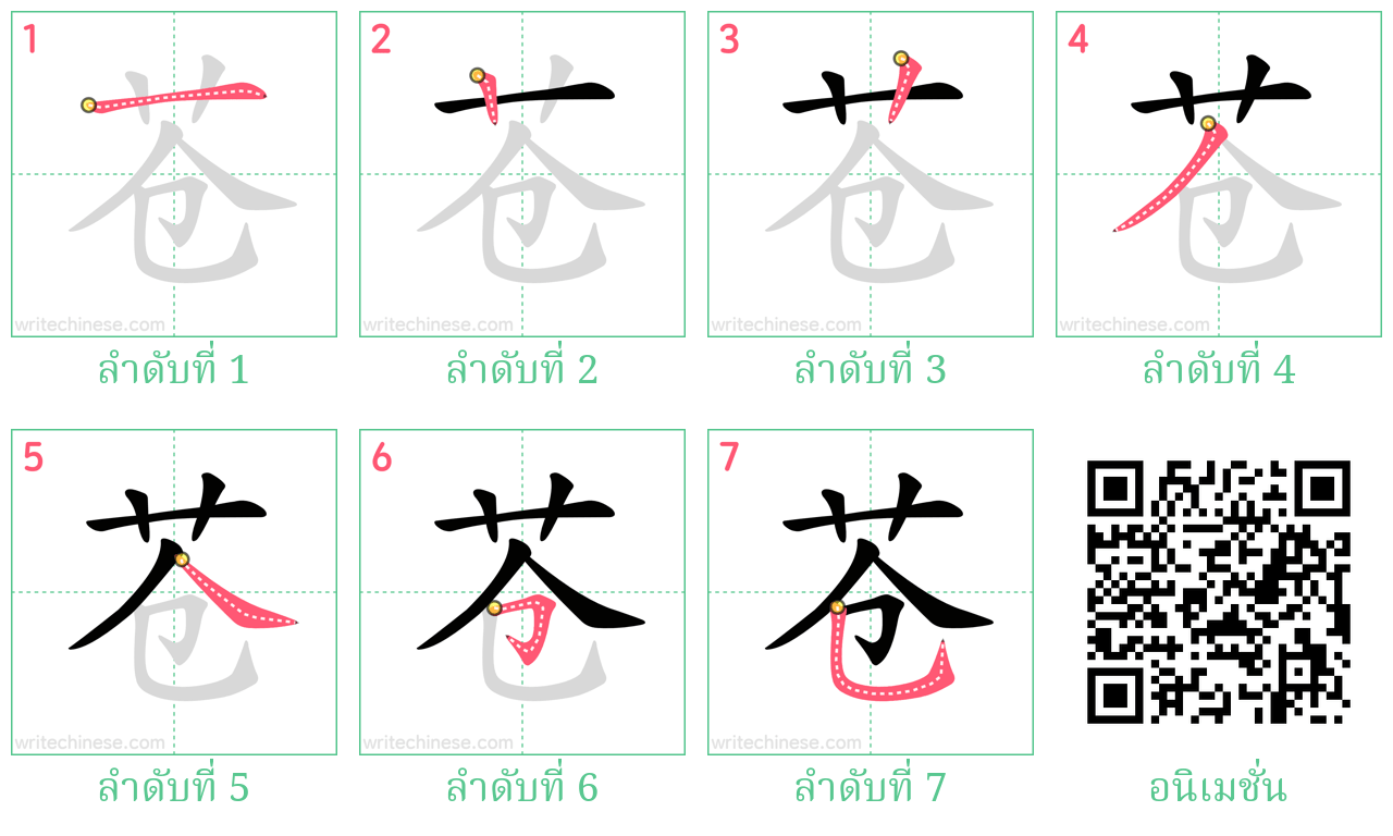 苍 ลำดับการเขียน