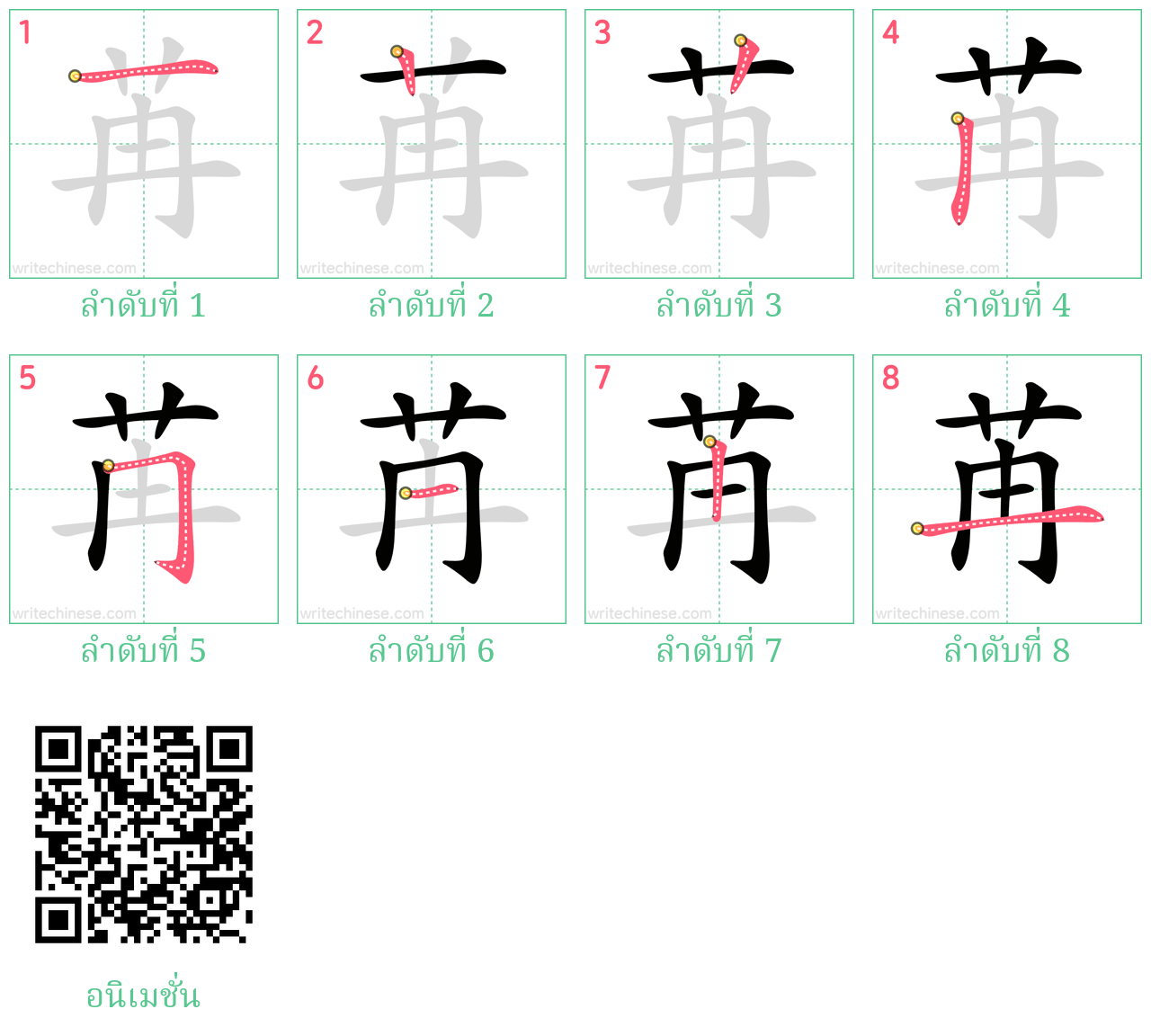 苒 ลำดับการเขียน