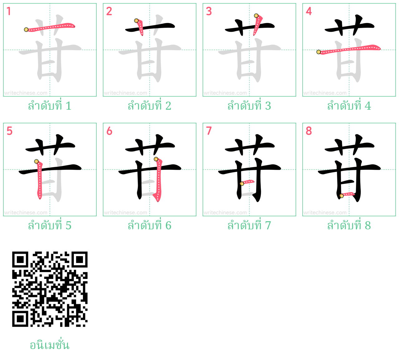 苷 ลำดับการเขียน