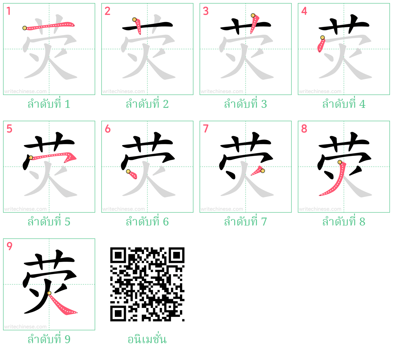 荧 ลำดับการเขียน