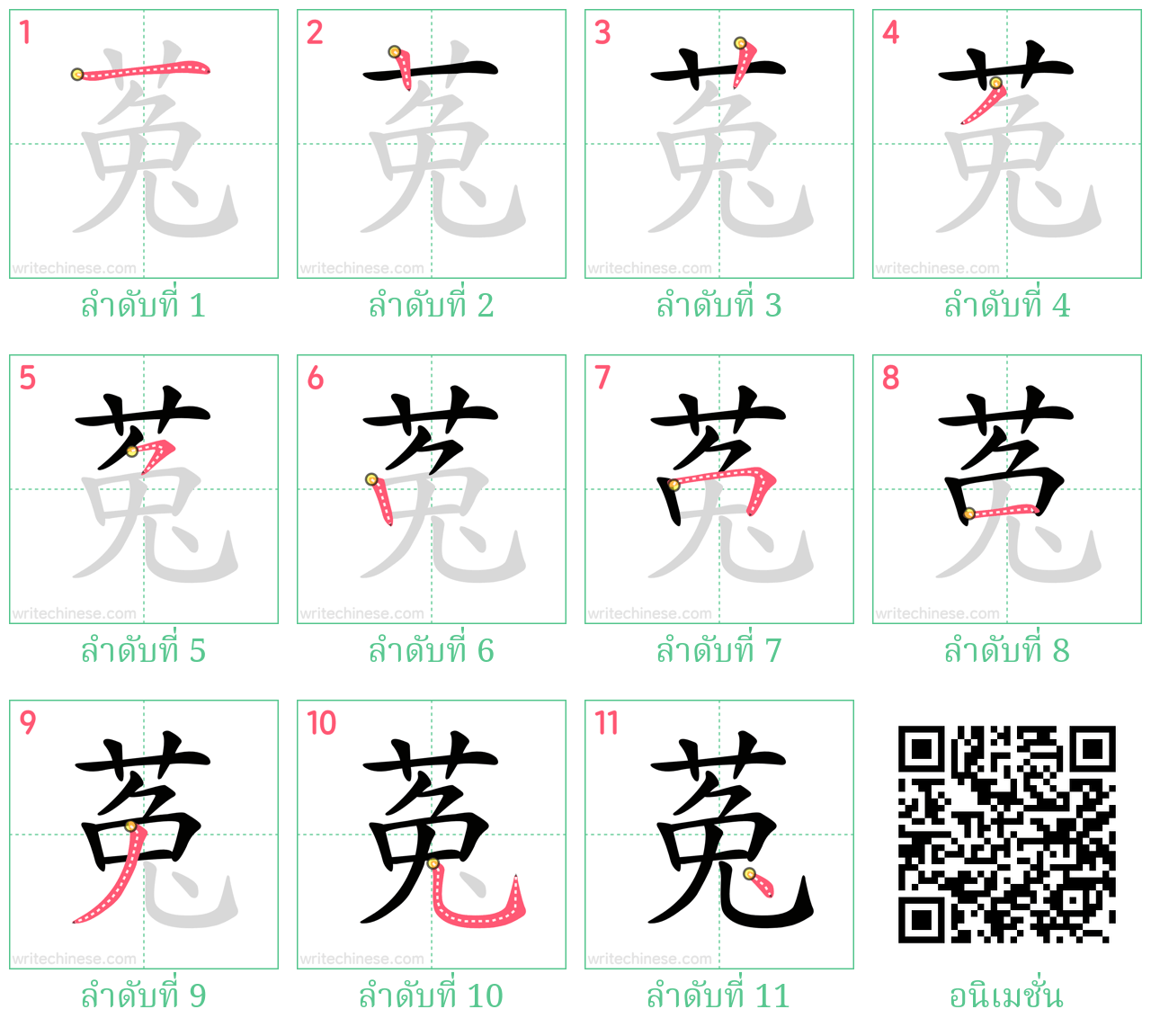 菟 ลำดับการเขียน