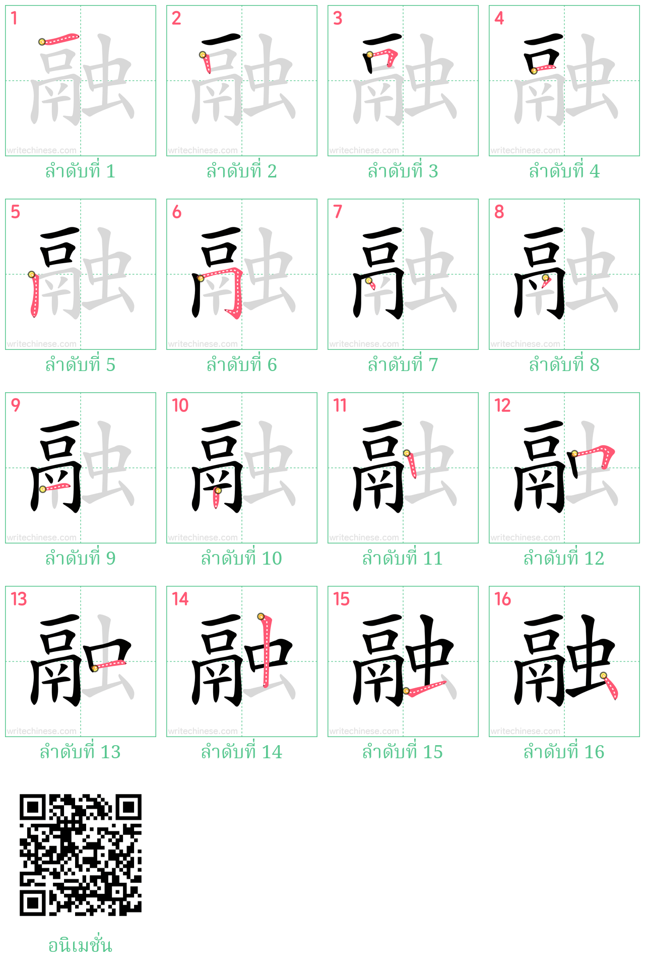 融 ลำดับการเขียน