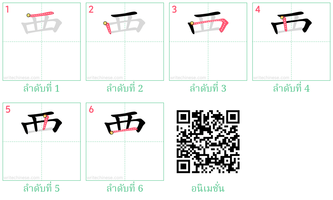 覀 ลำดับการเขียน