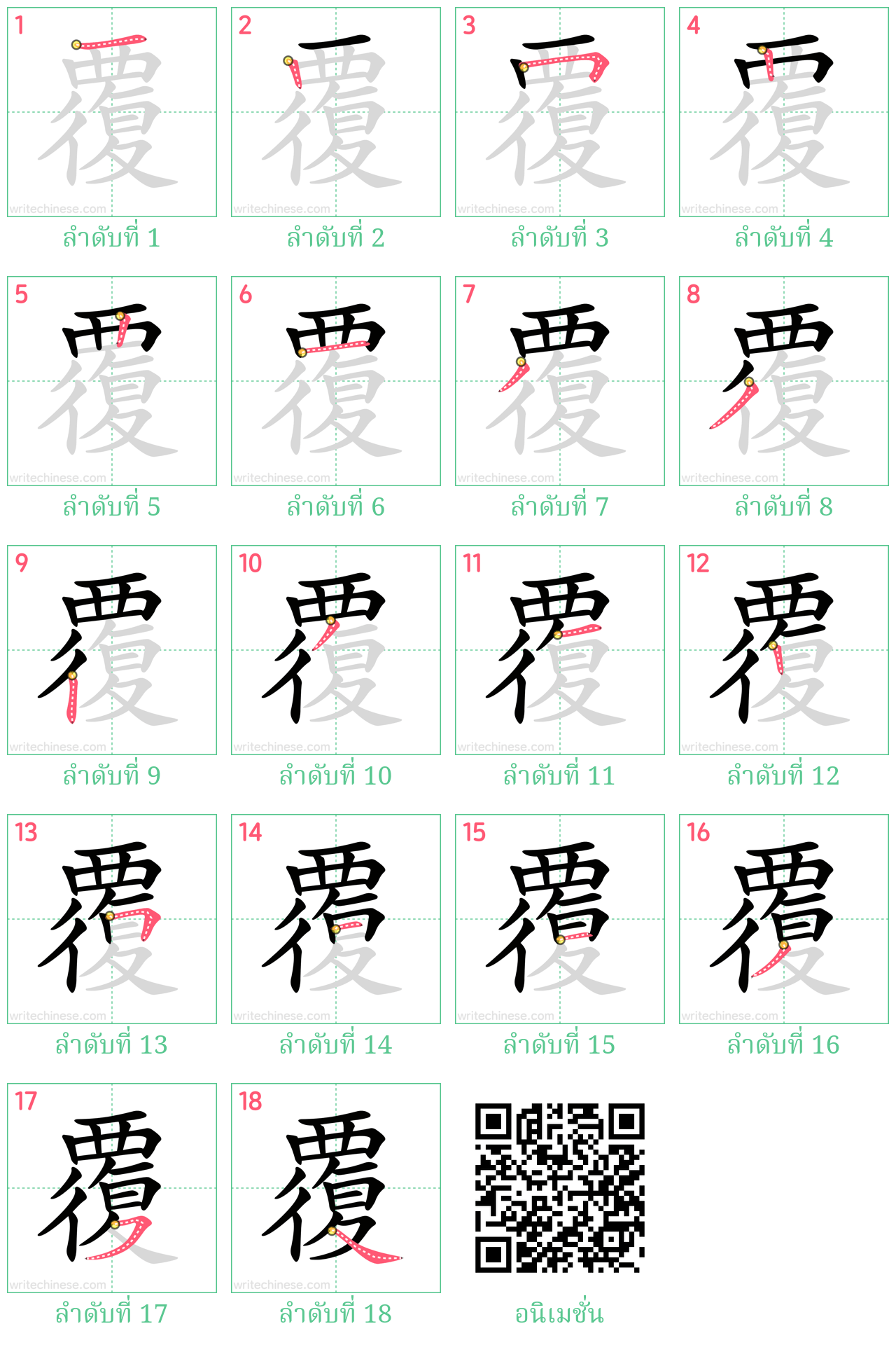 覆 ลำดับการเขียน