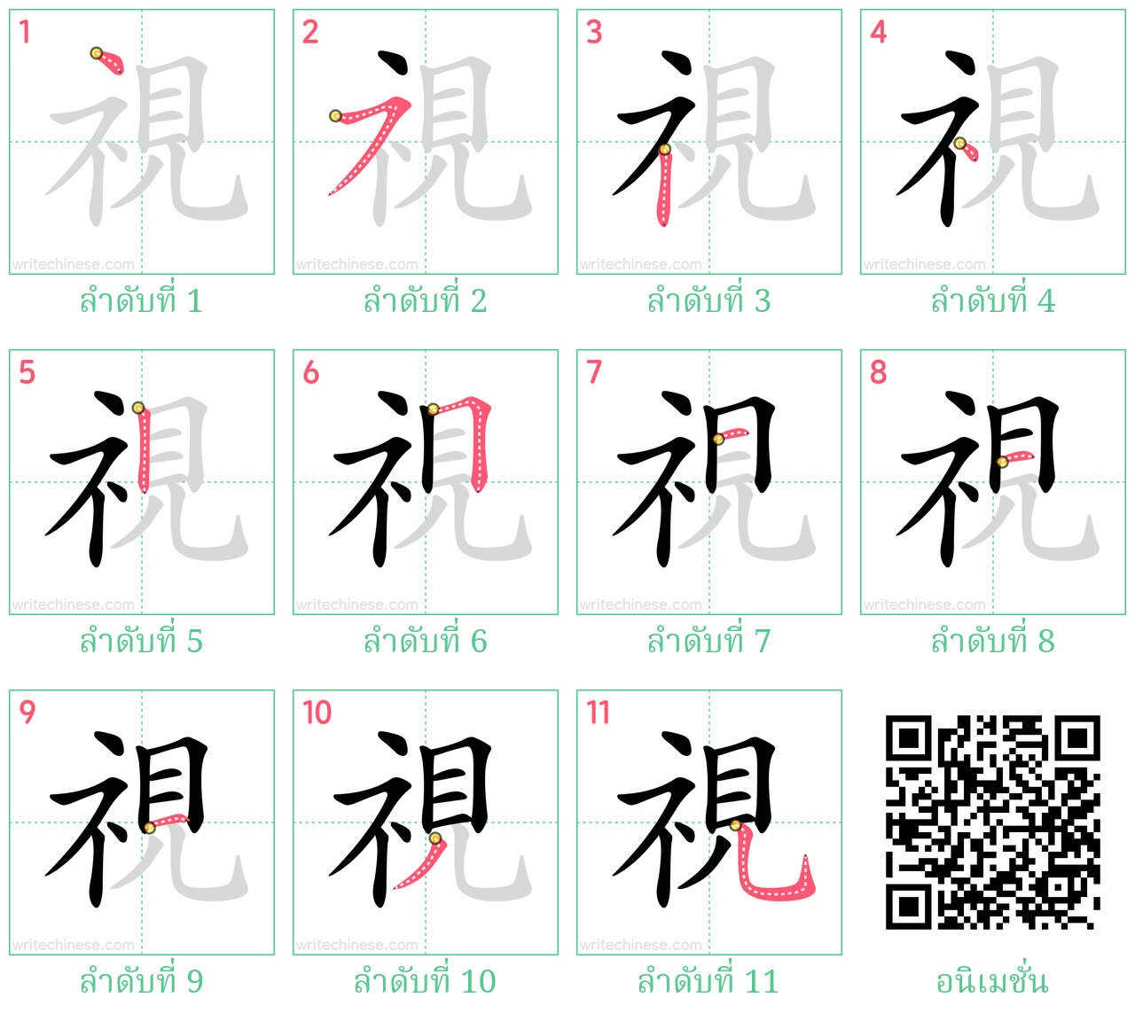 視 ลำดับการเขียน