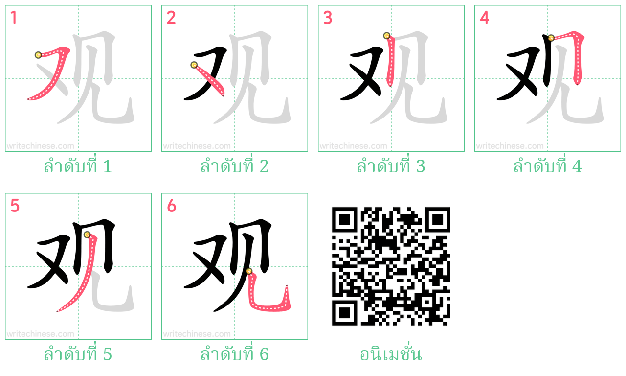 观 ลำดับการเขียน