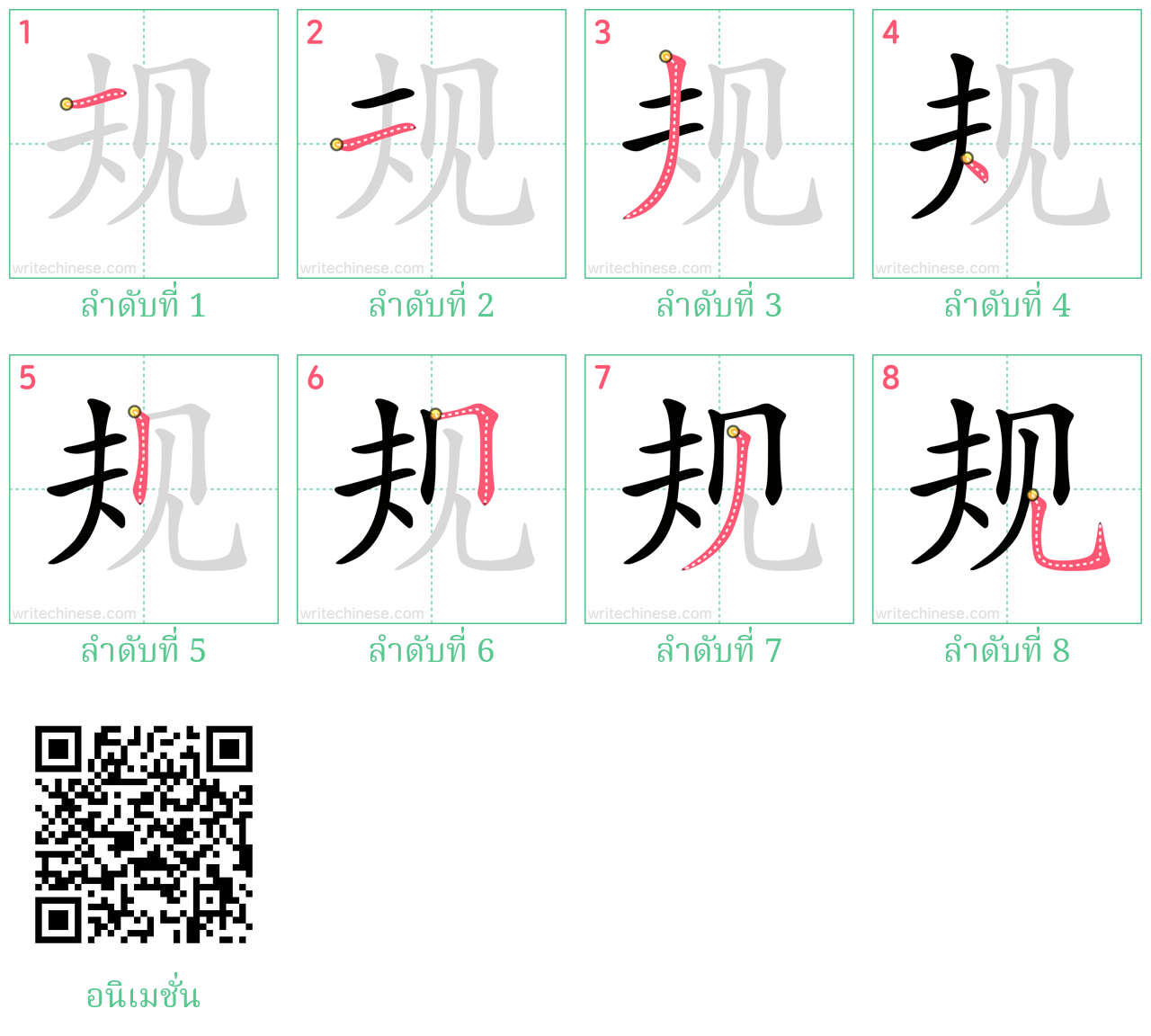 规 ลำดับการเขียน