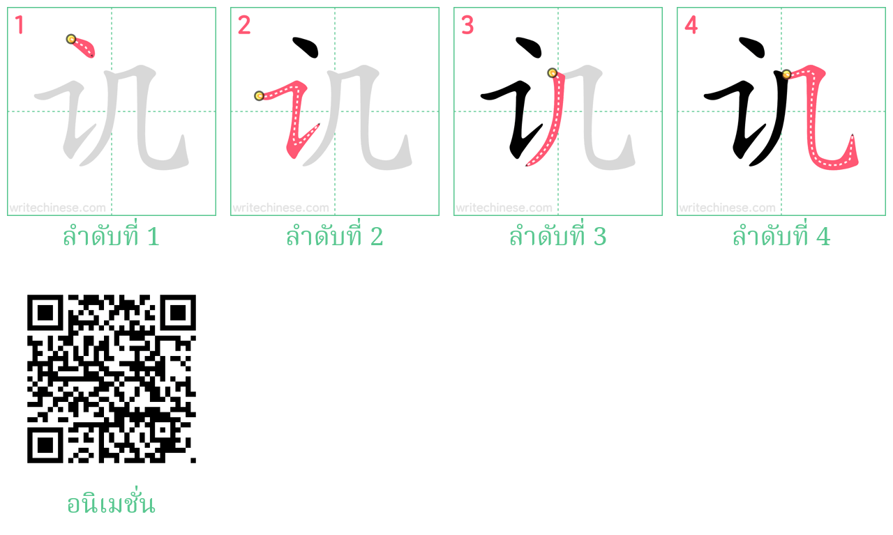 讥 ลำดับการเขียน