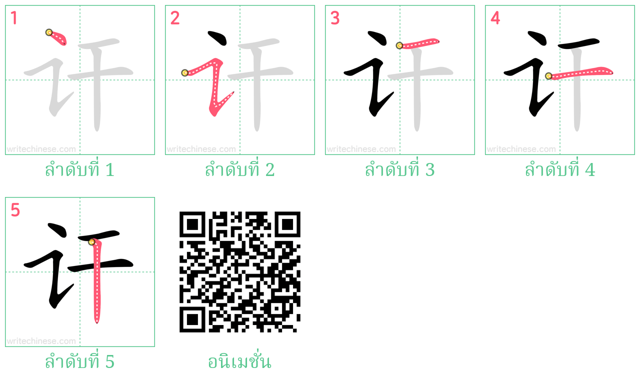 讦 ลำดับการเขียน