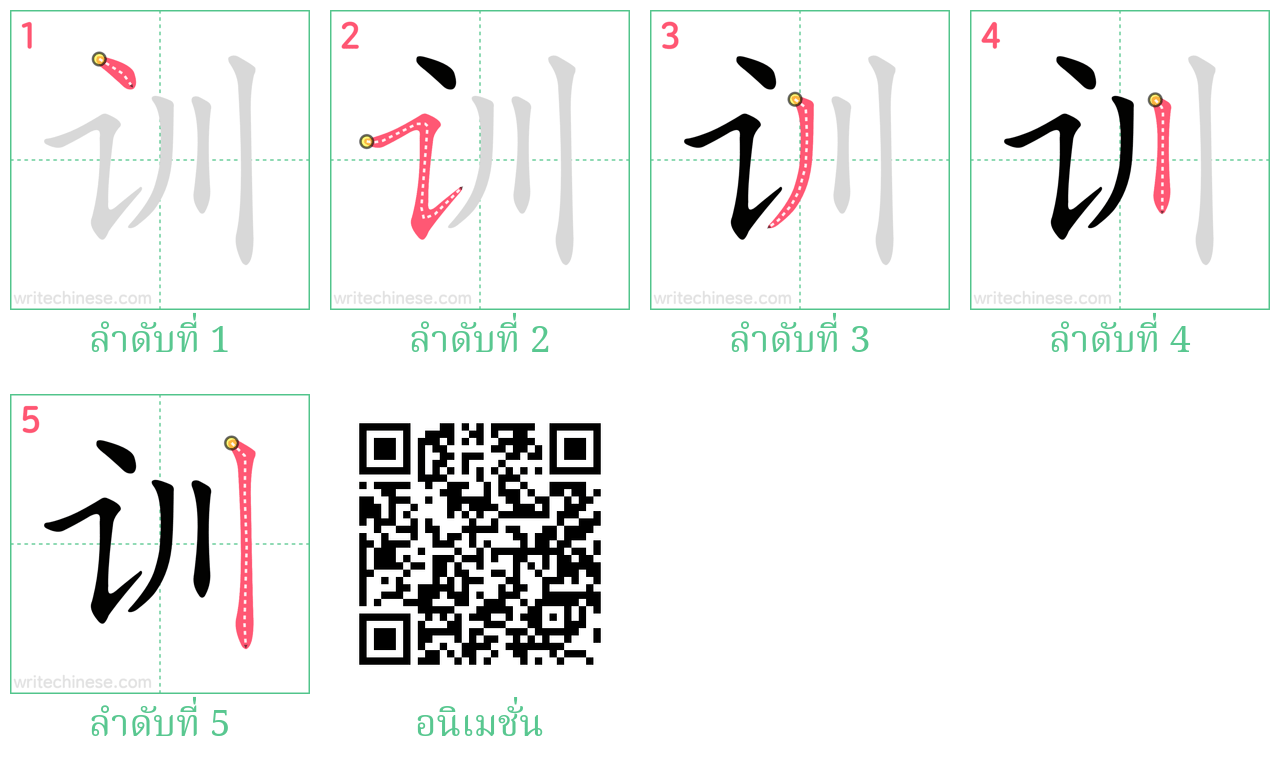 训 ลำดับการเขียน