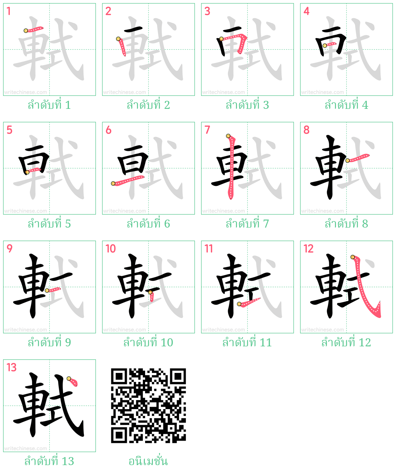 軾 ลำดับการเขียน