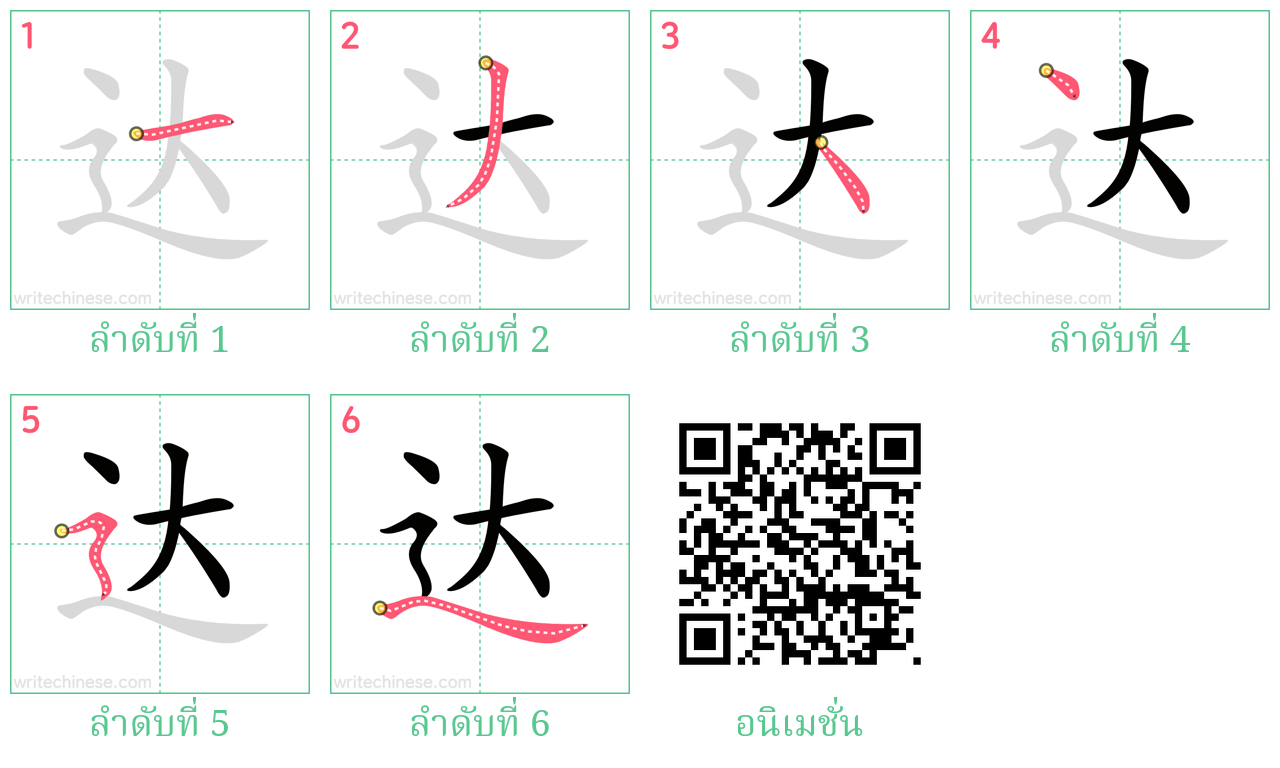 达 ลำดับการเขียน