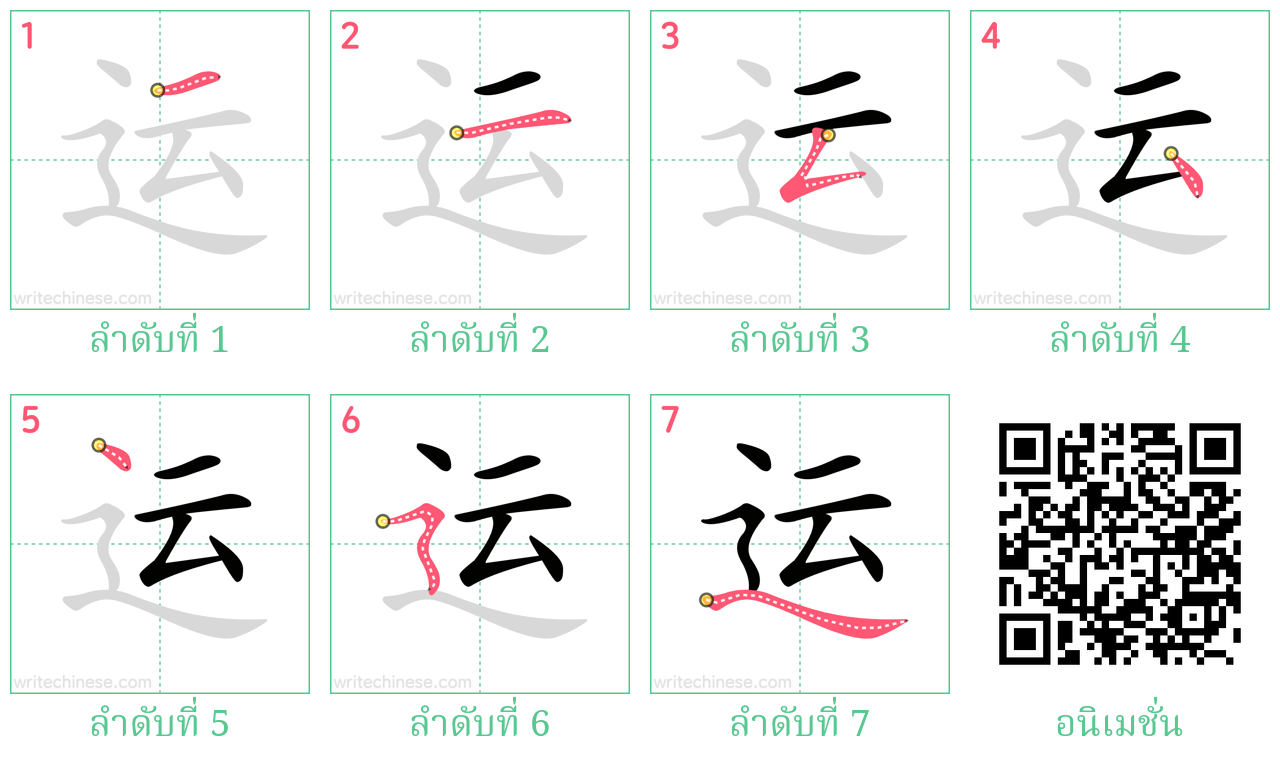 运 ลำดับการเขียน