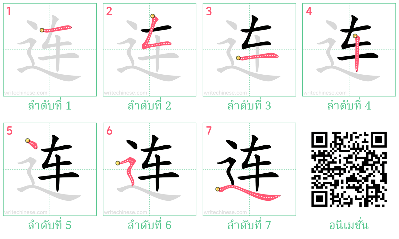 连 ลำดับการเขียน