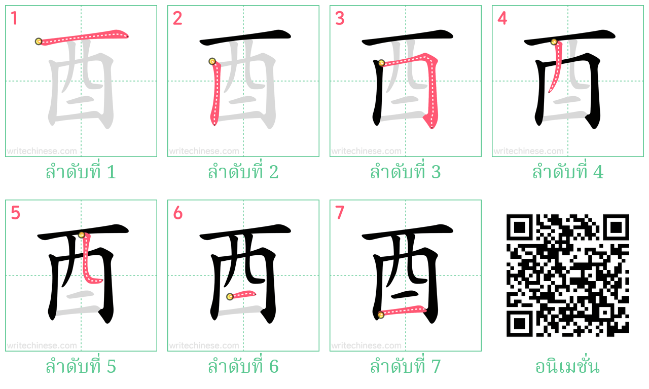 酉 ลำดับการเขียน