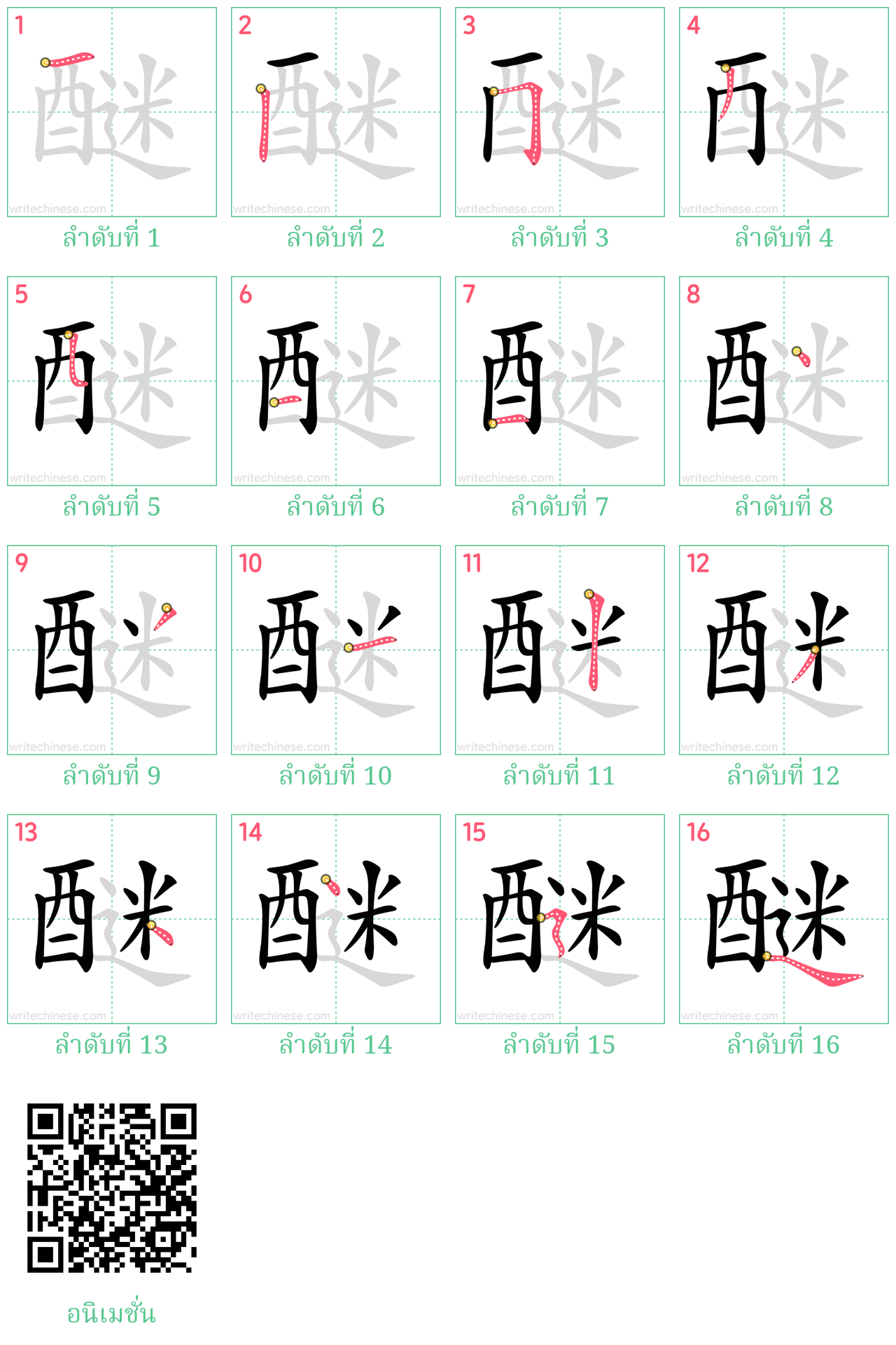 醚 ลำดับการเขียน