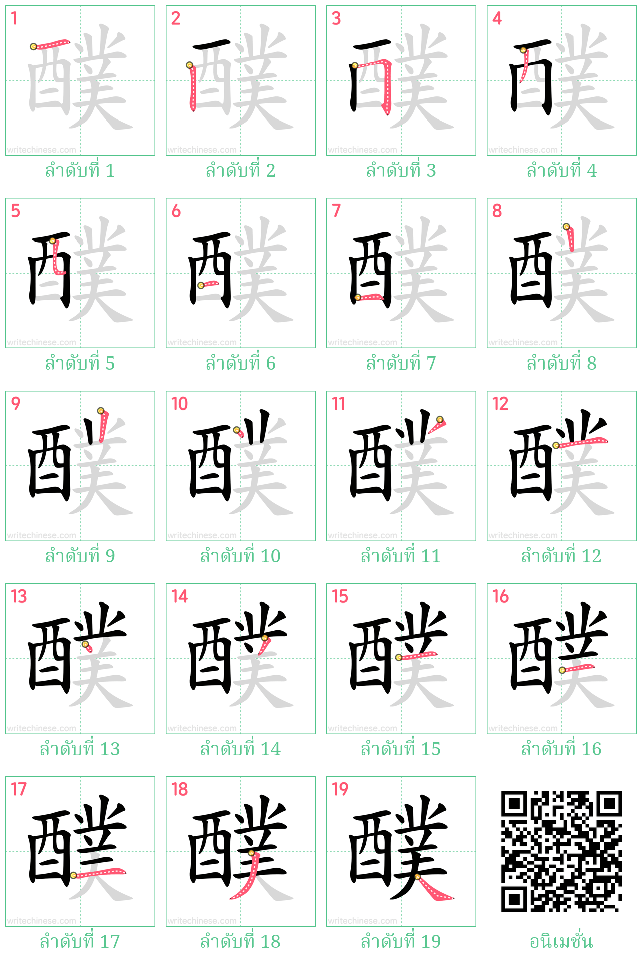 醭 ลำดับการเขียน