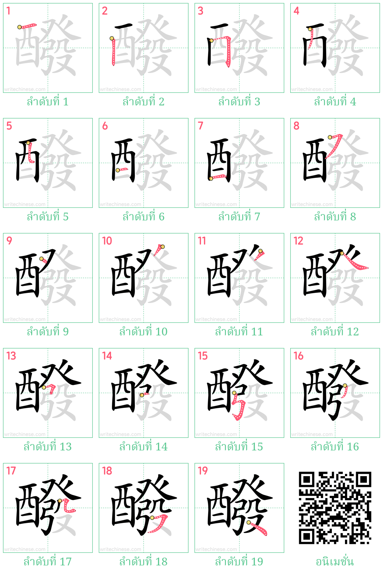 醱 ลำดับการเขียน