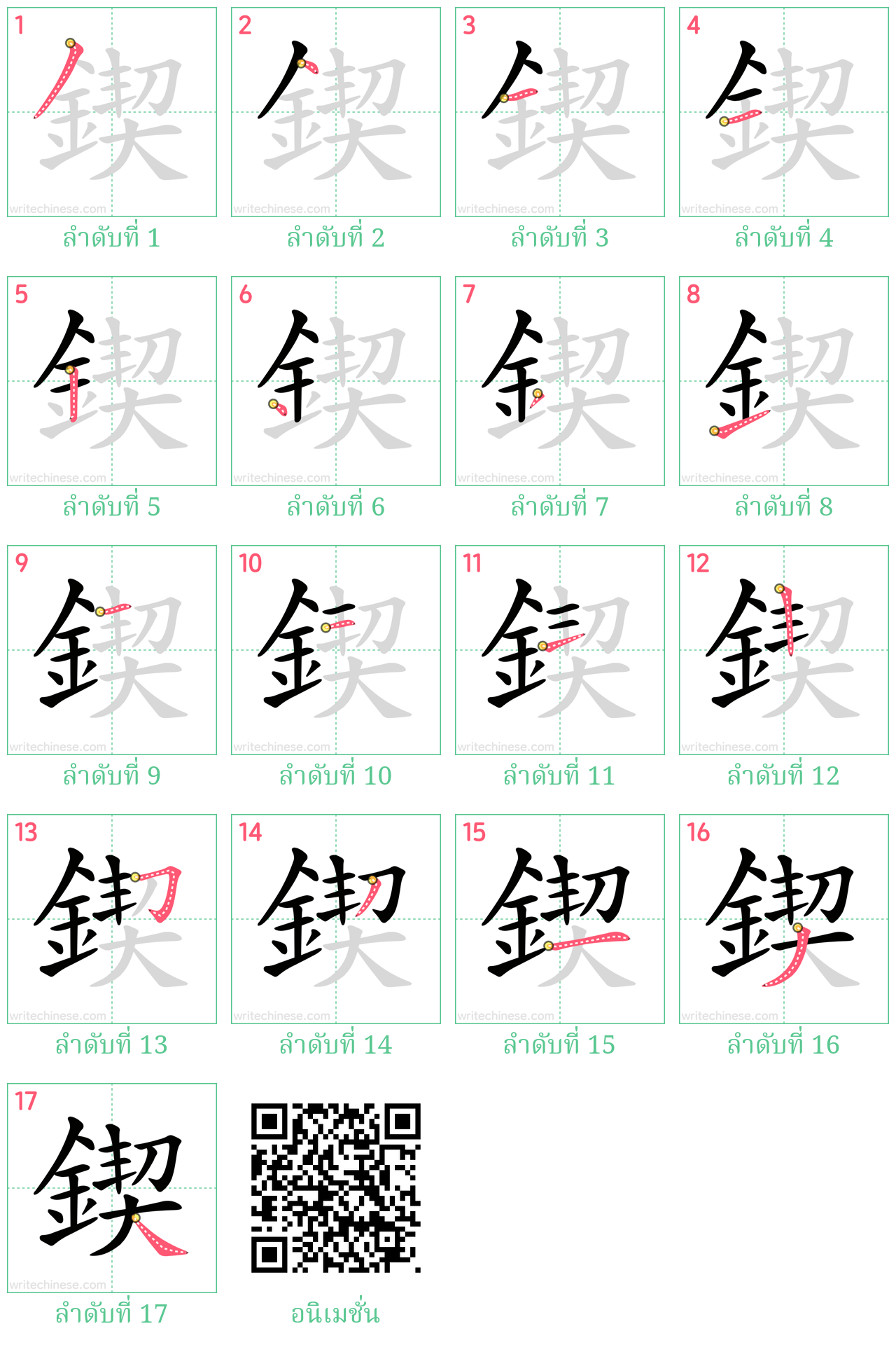 鍥 ลำดับการเขียน