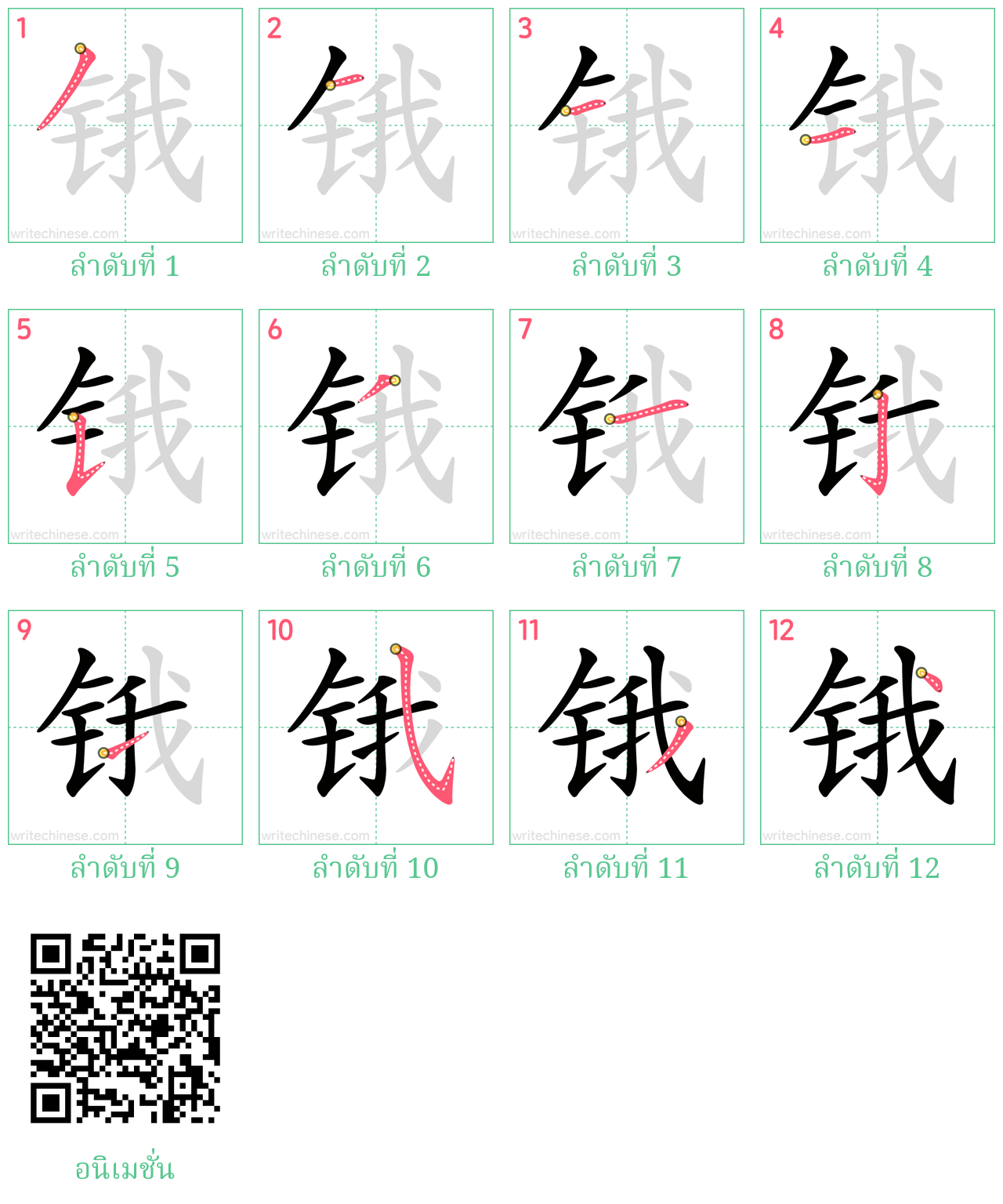 锇 ลำดับการเขียน