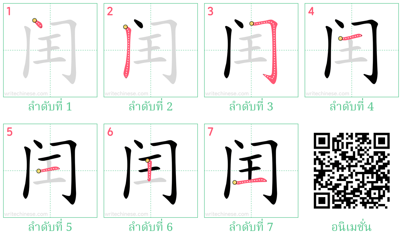 闰 ลำดับการเขียน