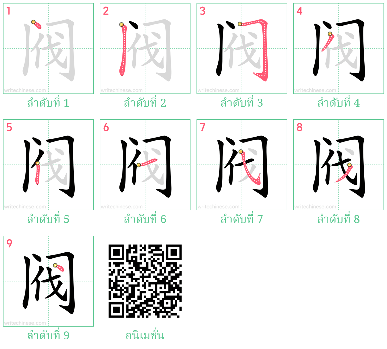 阀 ลำดับการเขียน