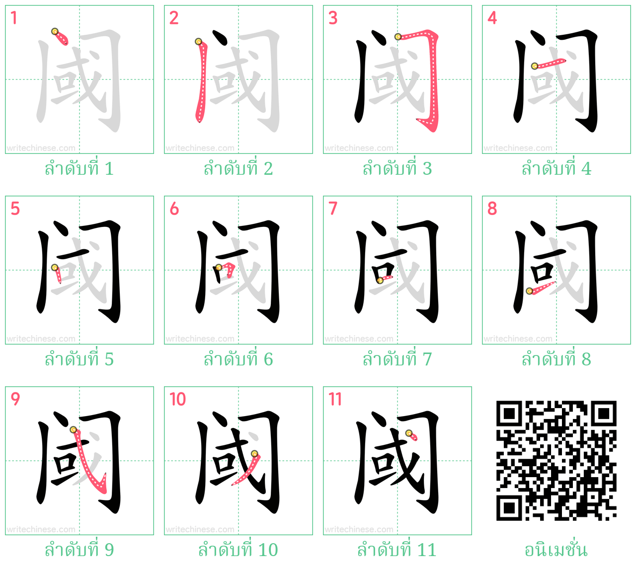 阈 ลำดับการเขียน